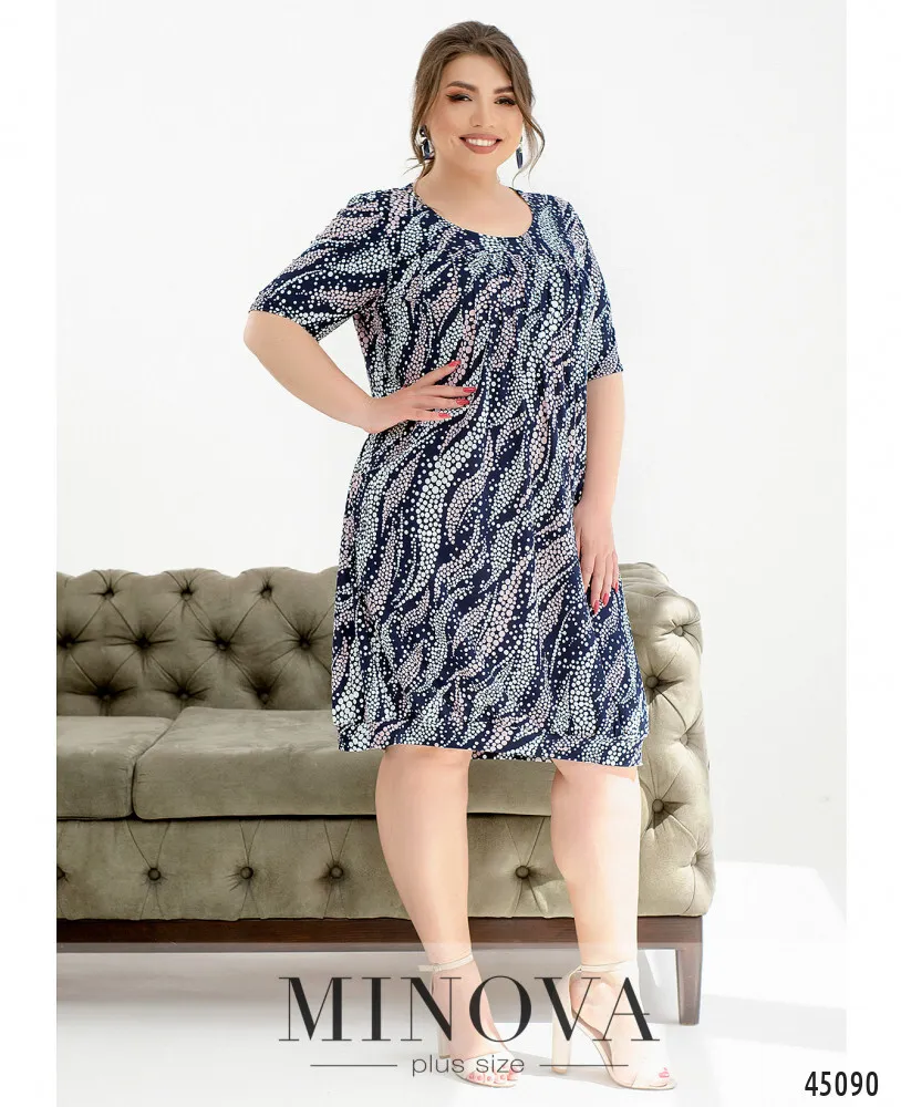 Платье 21-03-синий-фрезовый Minova