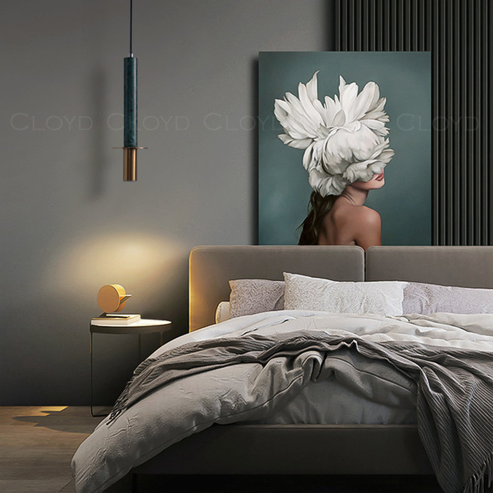 Подвесной светильник Cloyd CLARNET-A P1 / выс. 36 см - зелен.мрамор (арт.10932)