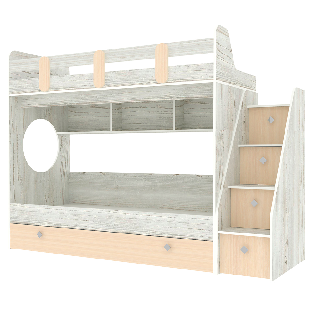 Кровать двухъярусная КарИВи Фортуна-3 Винтерберг  Дуб Молочный