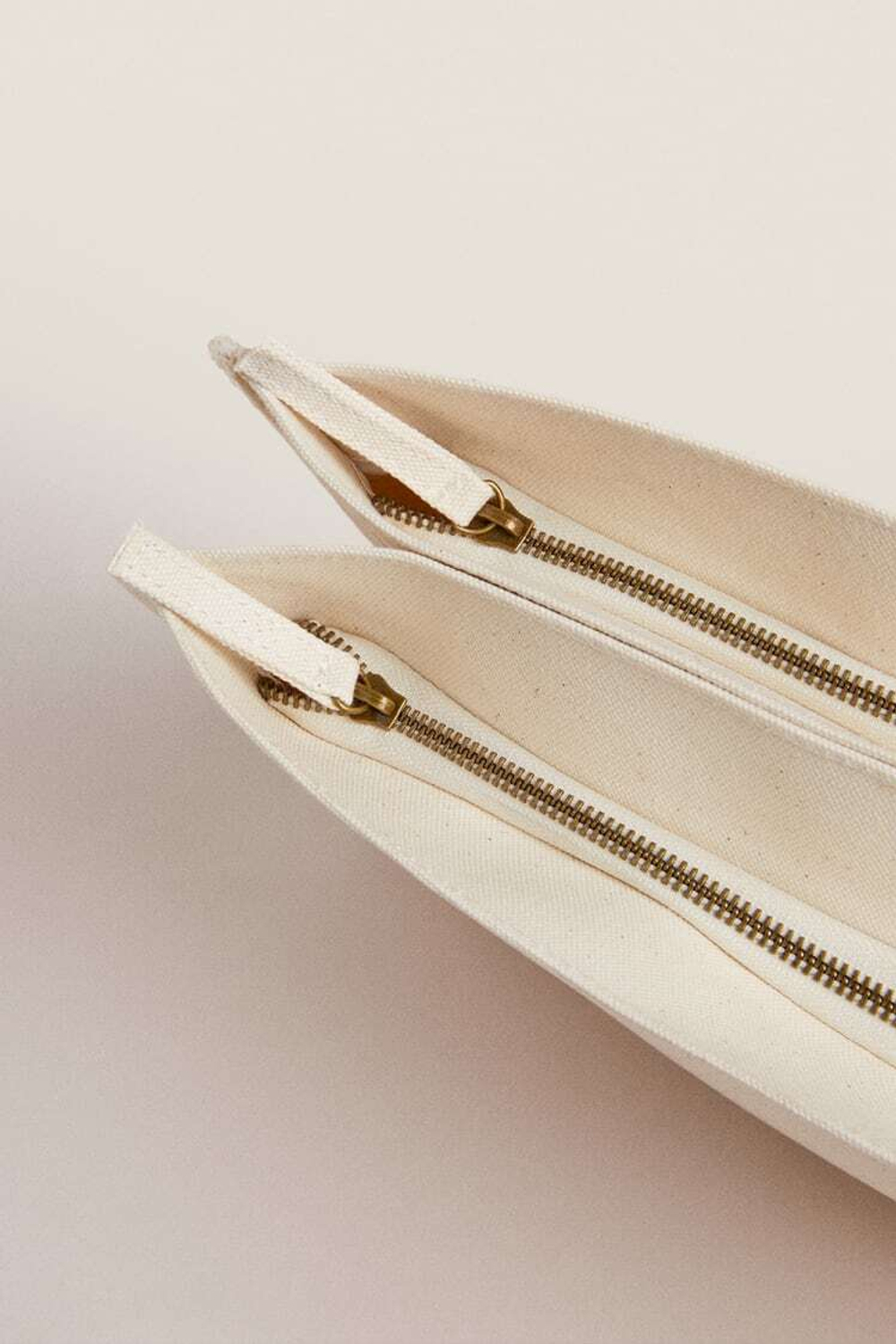 ZARA HOME ХЛОПКОВАЯ ЖЕСТКАЯ СУМКА, СВЕТЛО-БЕЖЕВЫЙ