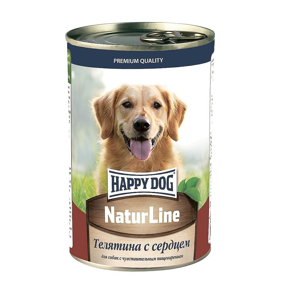 Happy Dog Natur Line консервы с Телятиной и сердцем для собак 410г