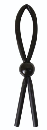 Черное силиконовое эрекционное кольцо-лассо (Цвет: черный)