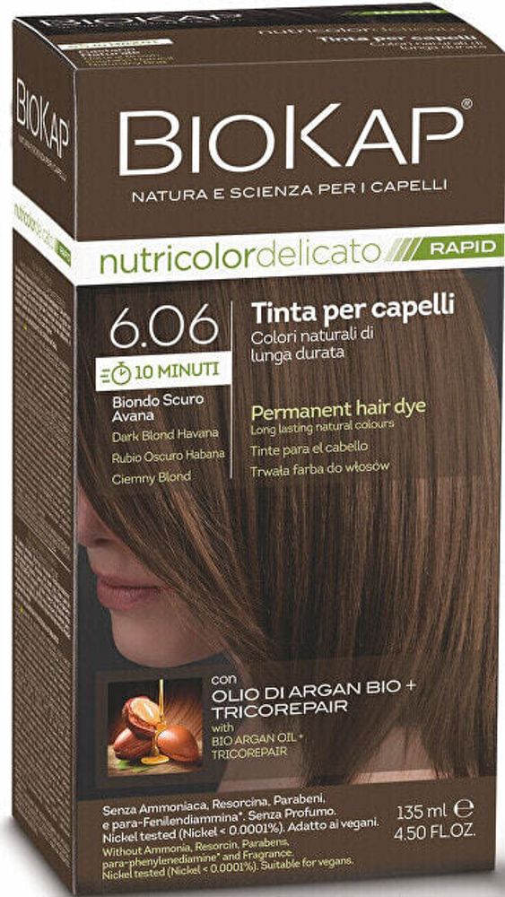 BIOKAP DELICATO RAPID barva na vlasy - 6.06 Tmavá blond Havana 135 ml