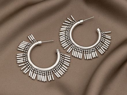 Серьги-кольца 48мм, с подвесками