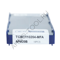 Пластина твердосплавная ISO TCMT110204-MFA APM20B AHNO по жаропроч. и нерж.стали, получистовая