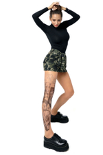 Колготки +size с принтом по религиозным мотивам на правой ножке (Размер: XL-XXL) (Цвет: бежевый)