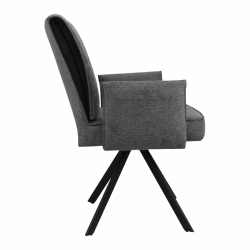 Стул поворотный "Понсо 360" (арт. 115П8), велюр Сиерра 09 антрацит, ножка профильная черная