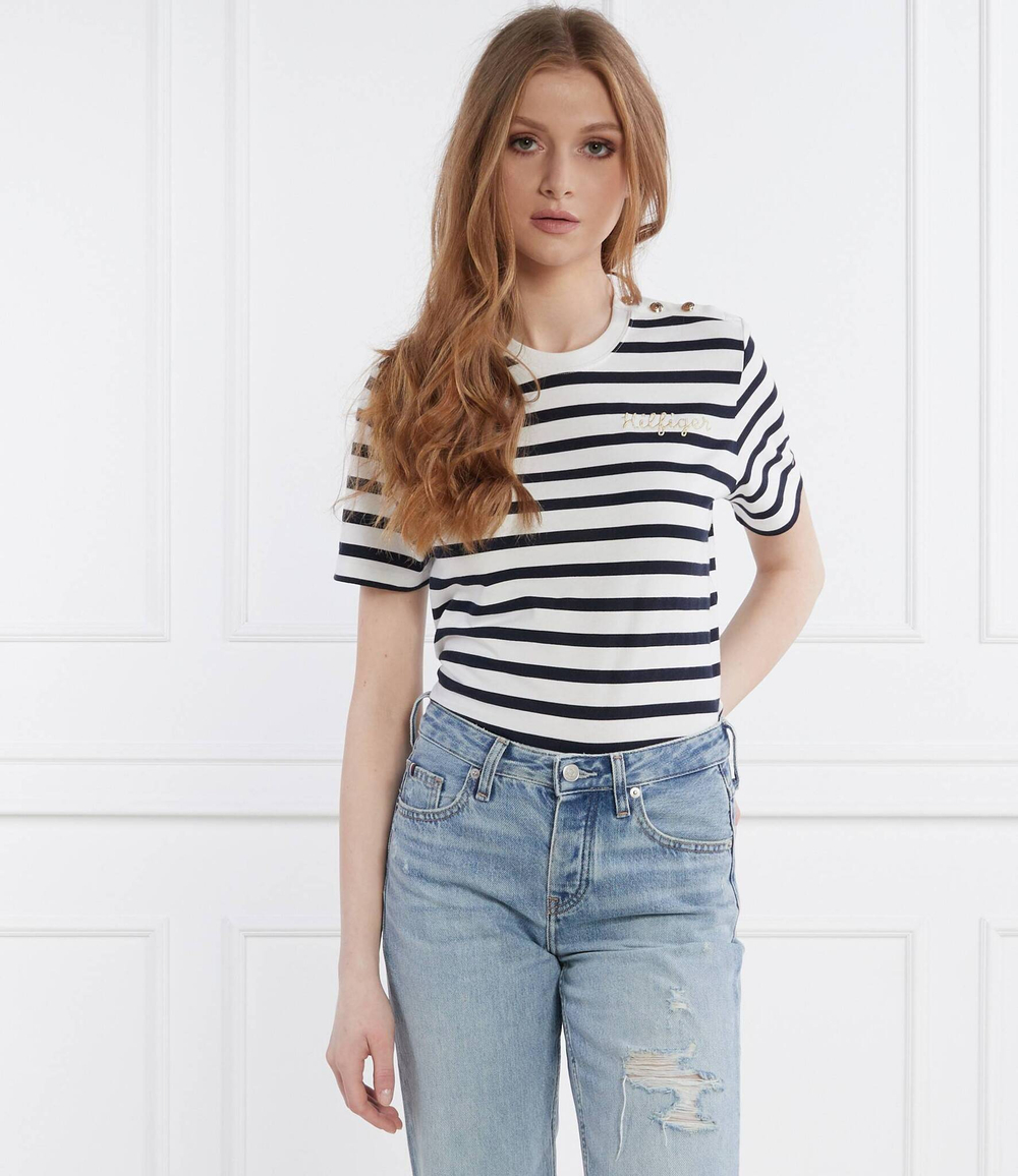 Футболка GOLD BUTTON C-NK SS Tommy Hilfiger - темно-синий(WW0WW41211)