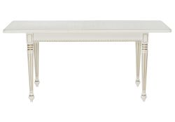 Деревянный стол Леджер 130(170)х75х77 слоновая кость / патина золото