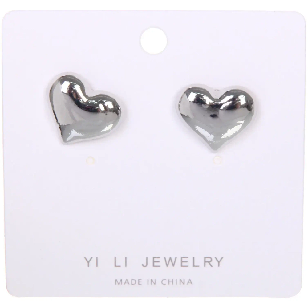 Серьги «ЭЛЛОДИ», сердечко, цвет золото и серебро, 2*2см