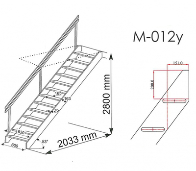 Лестница на второй этаж М-012у