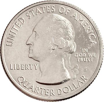 25 центов (1/4 доллара, квотер) 2018 США «Национальные озёрные побережья живописных камней» (S) (41-й парк)