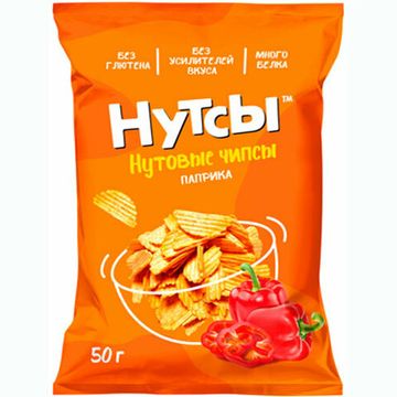 Чипсы нутовые НУТСЫ со вкусом паприки, 50 г (17 шт. в коробе)