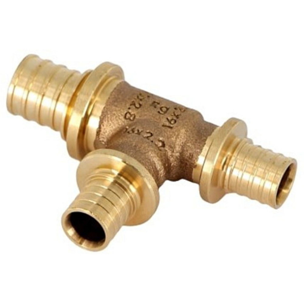 Тройник REHAU с уменьшенным боковым и торцевым проходами 20-16-16 PLATINUM RX, бронза