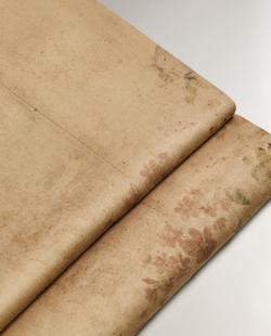 Zara Home - Атласная простыня с цветочным рисунком, охра, 270x280 см