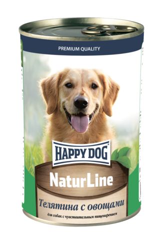 Happy Dog Natur Line консервы для собак (телятина с овощами) 410гр