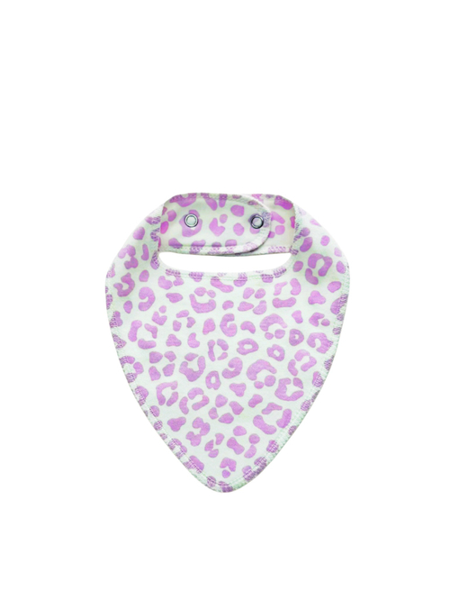 Двусторонний нагрудник Леопард lavender (0-12 мес)