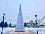 Уличная елка каркасная «Евро-2 белая» (белая пвх) 14 м