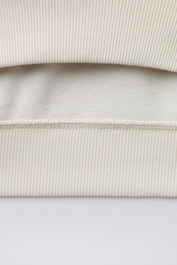 ZARA ТОЛСТОВКА С НАДПИСЬЮ И ЭТИКЕТКОЙ, ЭКРЮ