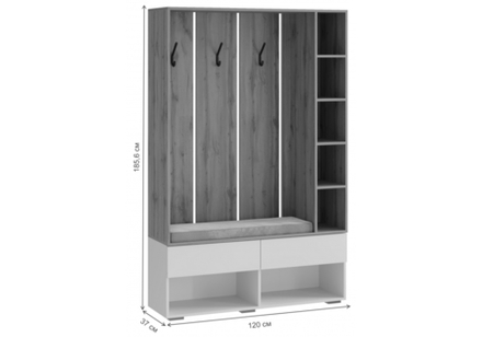 Прихожая Woodville Роут кашемир, дуб вотан