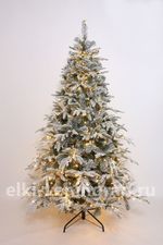 Заснеженная ель с гирляндой «Форесто» теплый свет (Литая+пвх) 240 см / 2,4 м