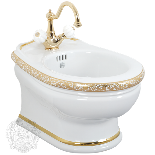 Биде подвесное Migliore Milady ML.MLD-25.730.D4.DO, декор золото