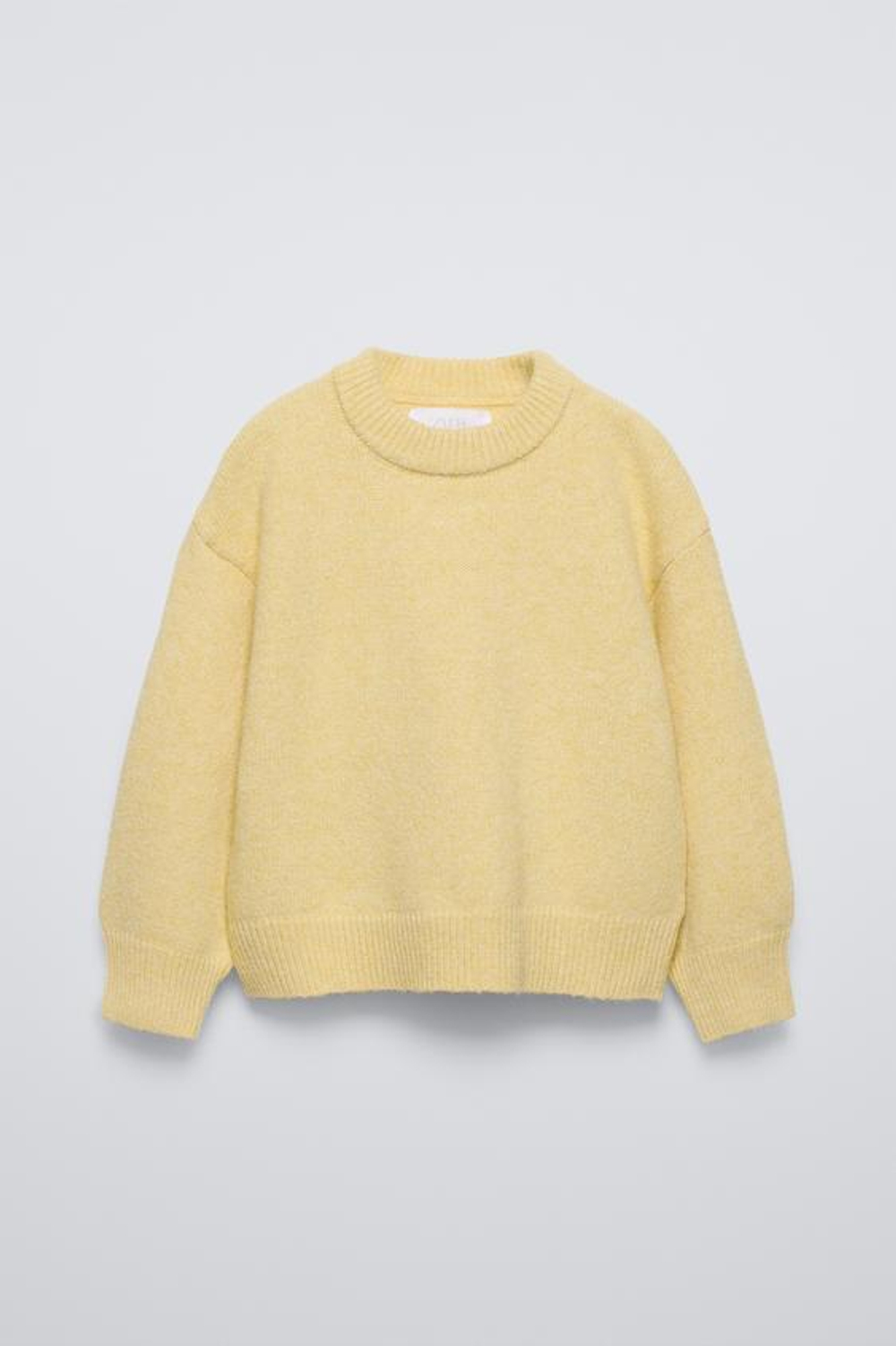 ZARA ОДНОТОННЫЙ СВИТЕР, ПАСТЕЛЬНО-ЖЕЛТЫЙ