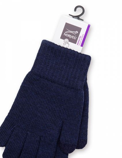 Перчатки unisex Norveg Merino TEC Touch Screen 22TECGLU, черно-синие