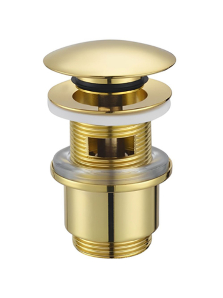 Донный клапан (гидрозатвор) для раковины с переливом GANZER GZ5702-E(F-2E), золото