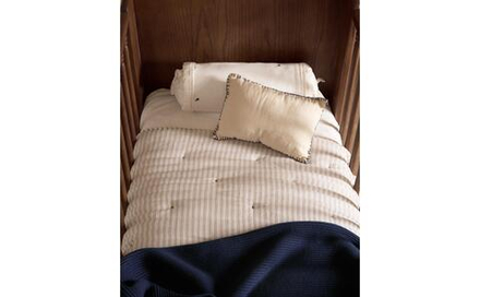 Zara Home покрывало детское из хлопка, зелёный, в полоску