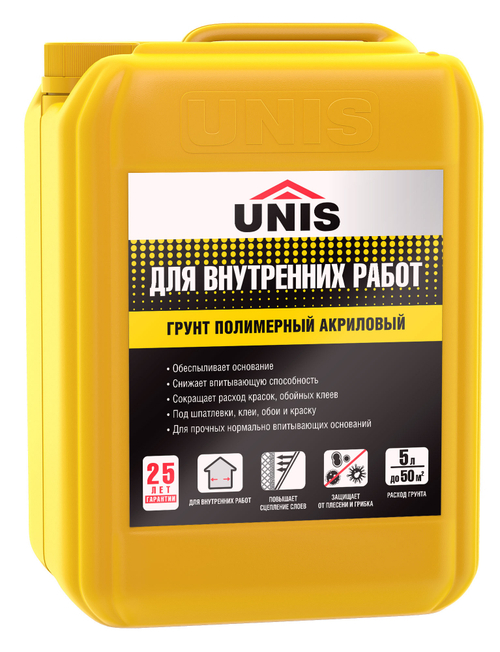 Грунт UNIS акриловый для внутренних работ  10 л