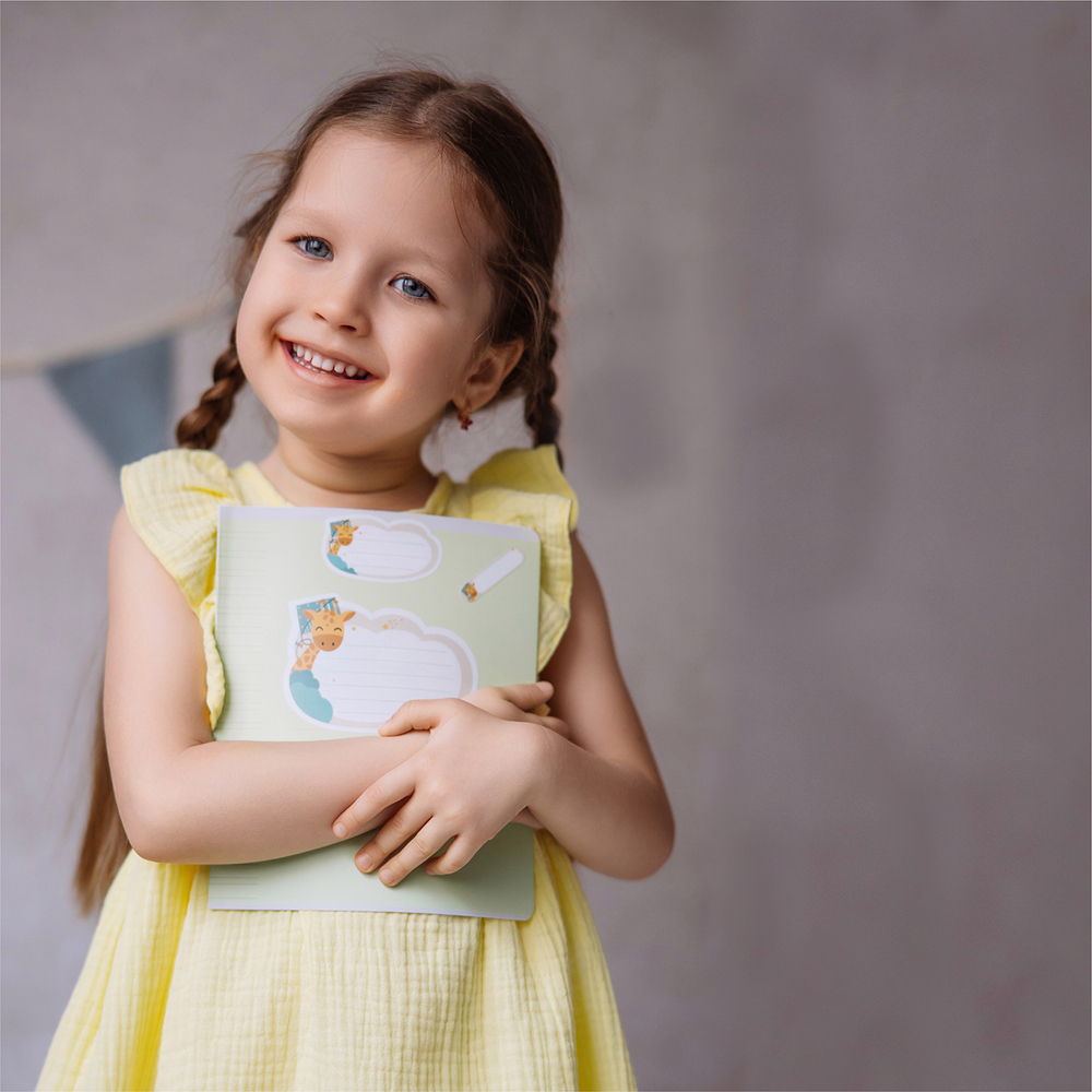 Наклейки для школы Жираф (бежевый), 56 шт