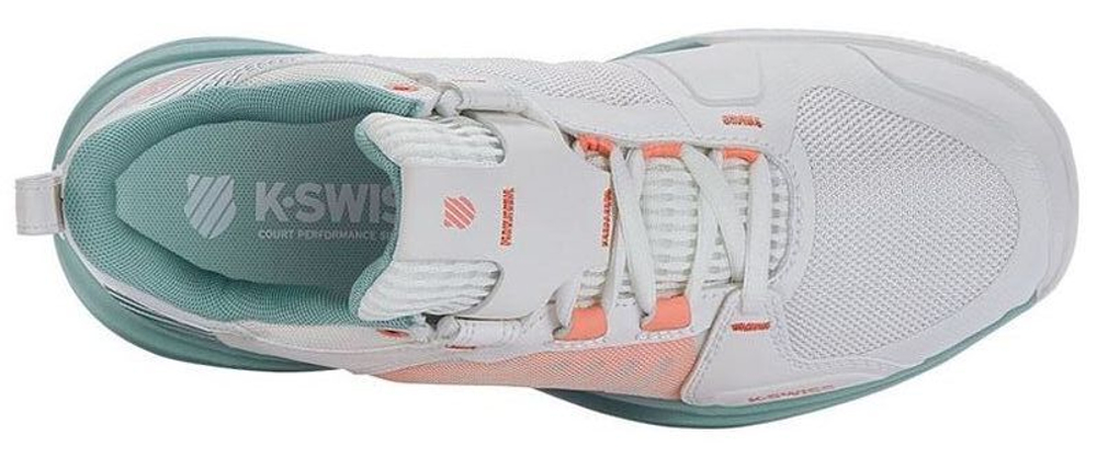 Женские теннисные кроссовки K-Swiss Ultrashot Team - blanc de blanc/nile blue/desert flower