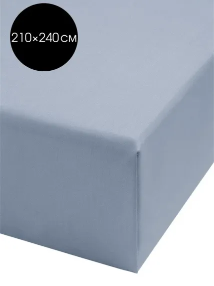 Простыня DeNASTIA сатин 210x240 голубой C060047