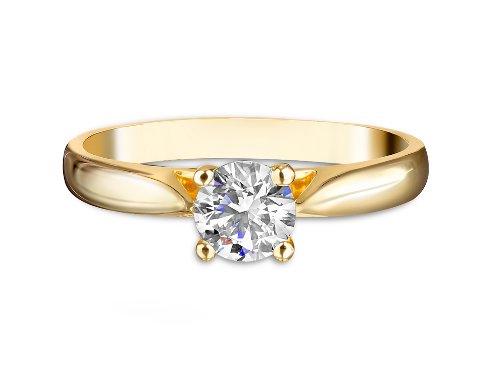 Кольцо из желтого золота с бриллиантом 0.50 ct.