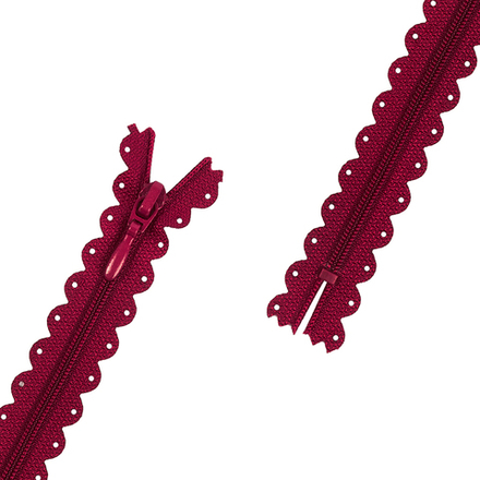 Молния декор. "GAMMA"  Premium, 20 см неразъёмная, №160 св.бордовый