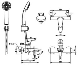 Смеситель для ванны с коротким изливом Bravat Drop