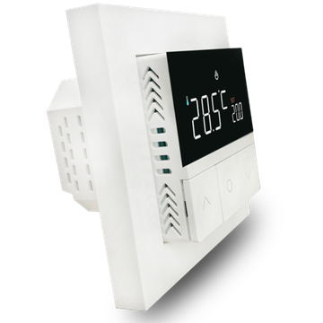 Термостат с датчиком пола,  программируемый,  16 A,  55*55 мм.белый,  клавиши настройки