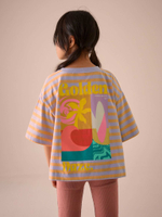 Футболка для девочки Next E60-124, Сиреневый, Оранжевый