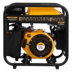 Генератор инверторный DENZEL GT-3500iF, 3.5 кВт и 212 см3 объем двигателя, 230 В и 5 л объем топливного бака, ручной стартер, 2 розетки 16 А и выход постоянного тока 12В 94705