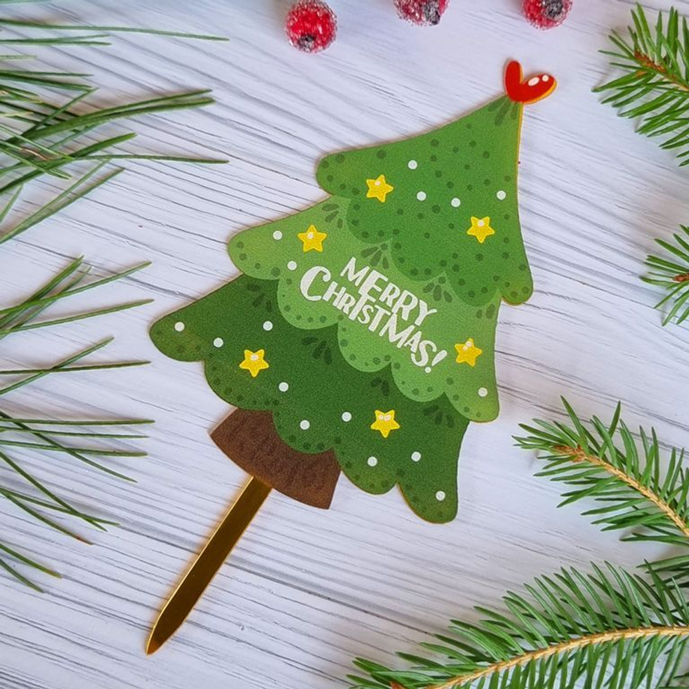 Топпер «Merry Christmas» елочка