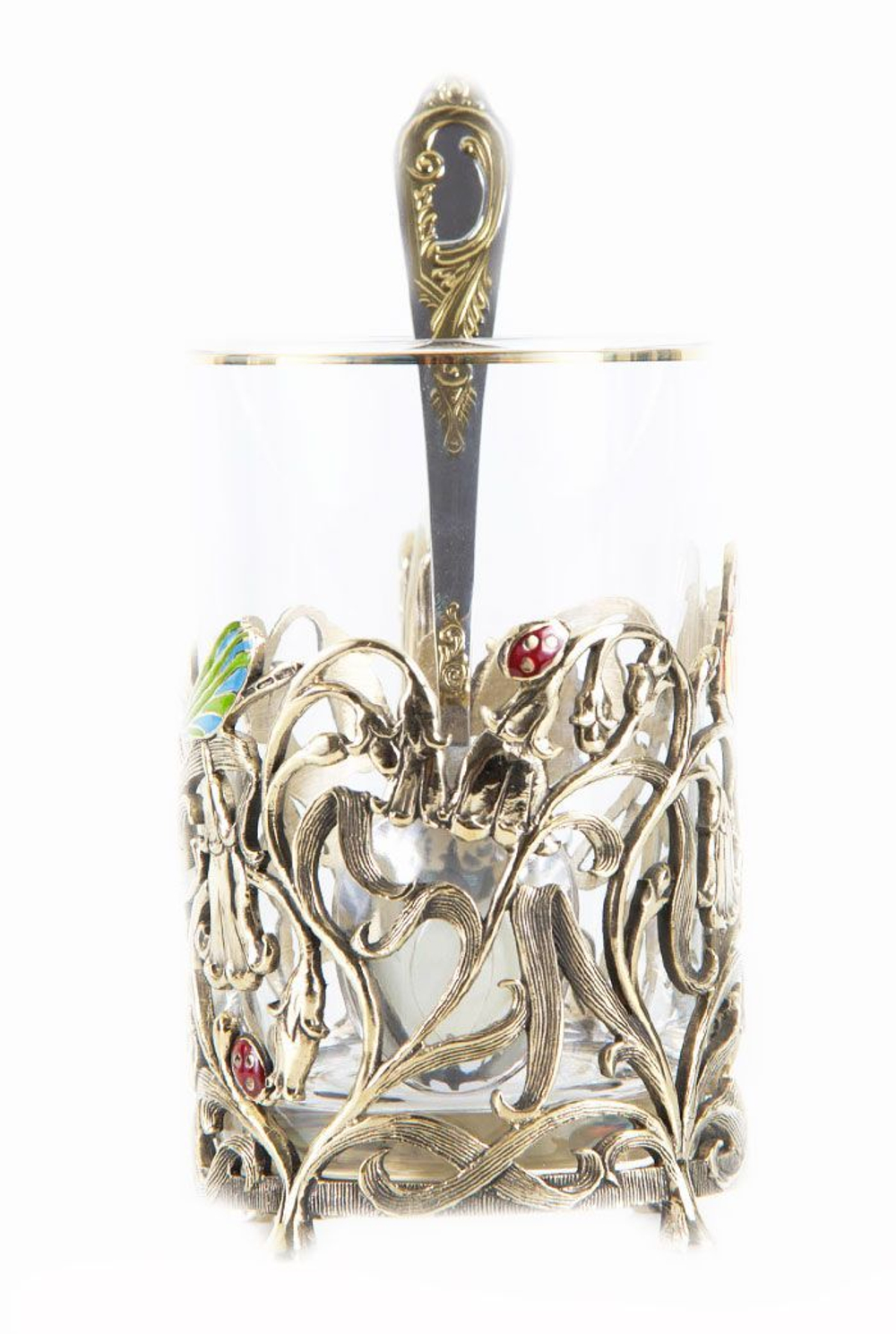 Подстаканник Колокольчик с позолотой