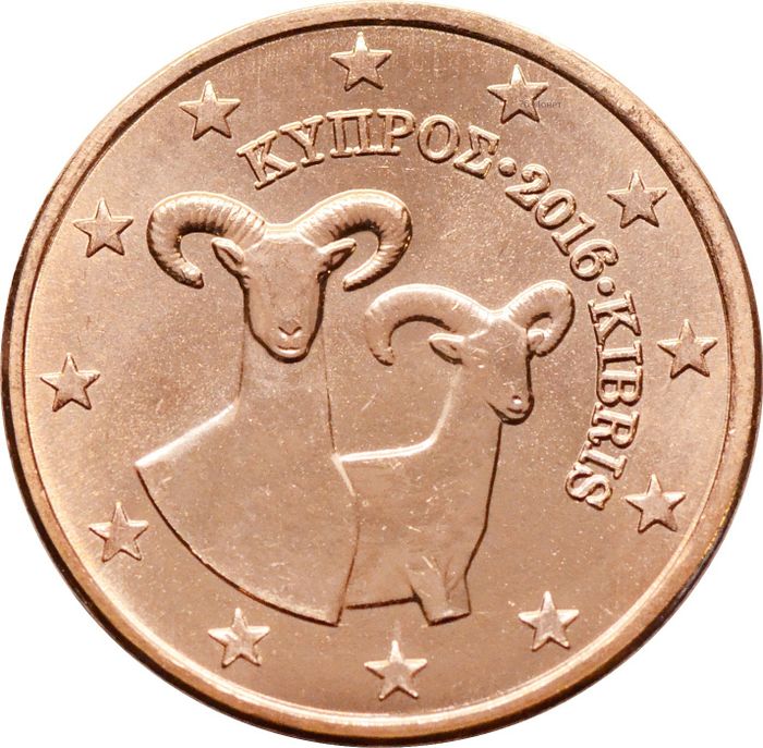 1 евроцент 2016 Кипр (1 euro cent)