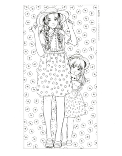 Poetry and girl. Coloring book