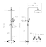 Душевая термостатическая система без излива с регулировкой высоты TERMOTECH 965402RP240NM чёрный