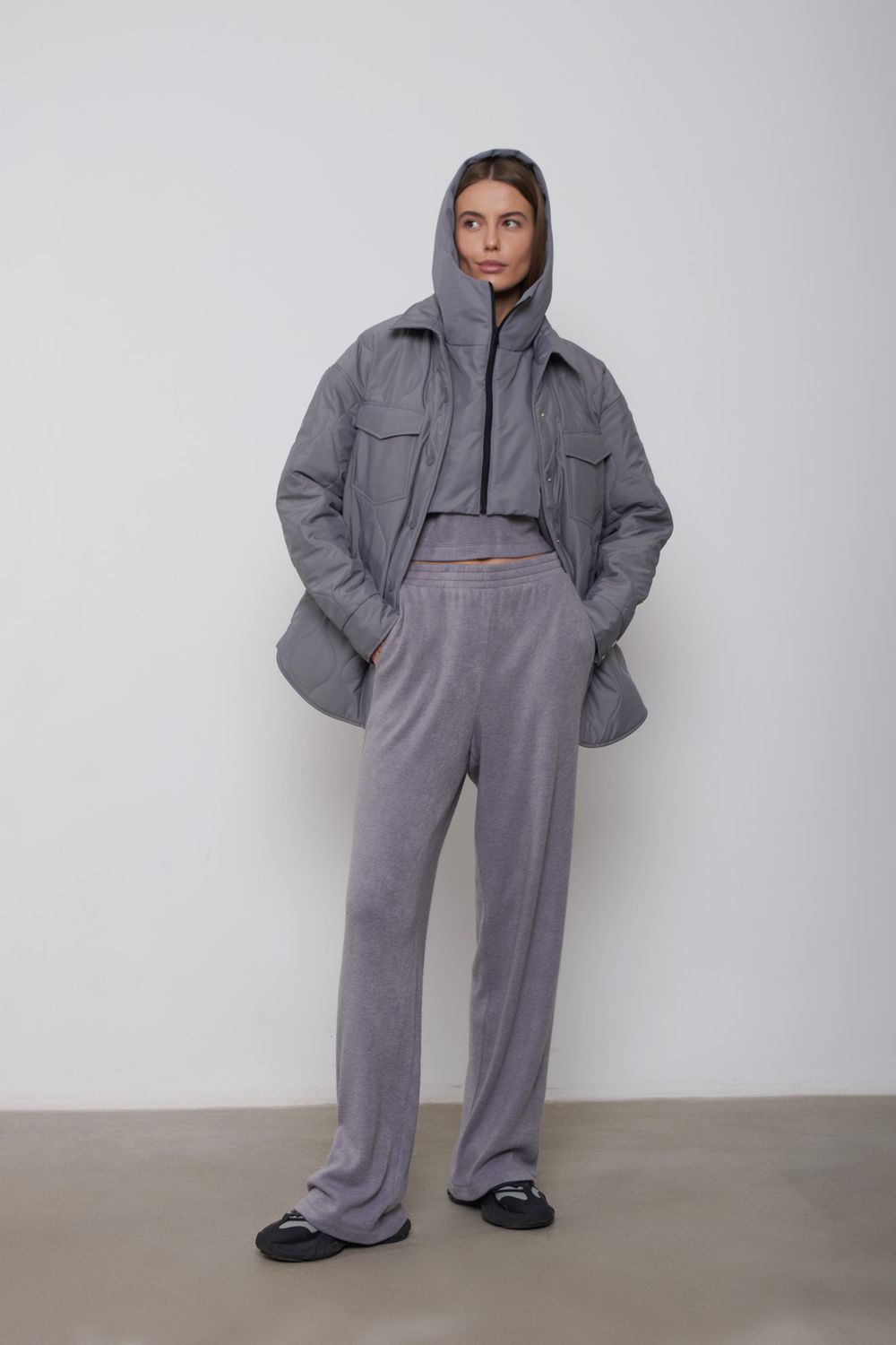 Куртка-рубашка Alexandra Talalay стёганая AW015 серая