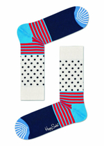 Носки унисекс Stripes And Dots Sock с полосками и точками (Размер: 25) (Цвет: разноцветный)