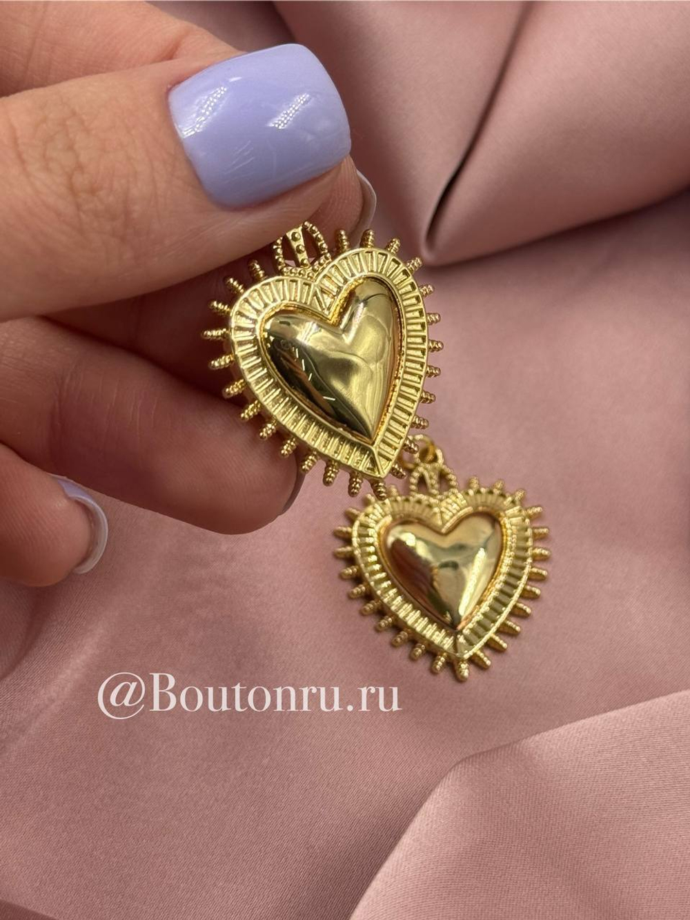 Подвеска "Сердце с шипами" золотистое 32х26мм