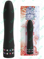 Черный вибратор VELVET JEWEL с кристаллами