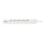 Удлинитель LUX 5 гнезд 2USB 2,4А+2type-C 3 метра 1,5мм2 EKF